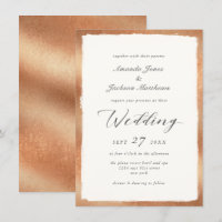 Élégant script avec Rose Gold Semi Formal Mariage