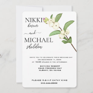 Invitation Élégant Script blanc Lotus Mariage de fleurs