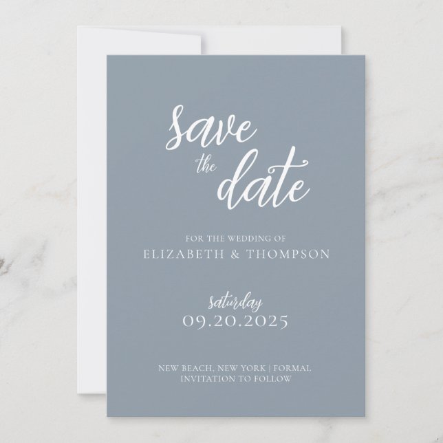 Invitation Élégant Script Chic Photo Mariage Enregistrer La D (Devant)
