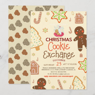 Invitation Élégant Script Christmas Cookie Exchange Party