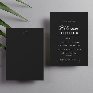 Invitation Élégant Script Classy Minimaliste Dîner De Répétit
