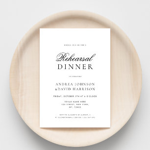 Invitation Élégant Script Classy Minimaliste Dîner De Répétit