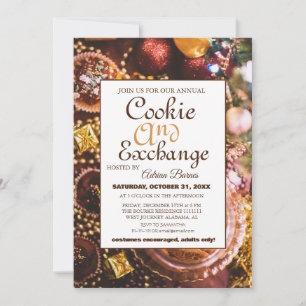 Invitation Élégant Script Cookie Exchange fête de Noël