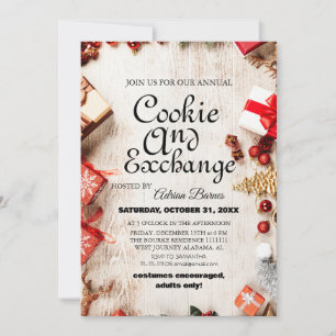 Invitation Élégant Script Cookie Exchange fête de Noël