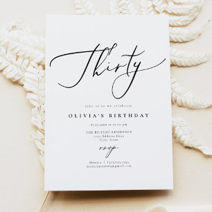 Invitation Élégant script de calligraphie EVELYN 30e annivers
