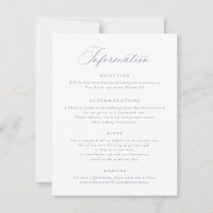 Invitation Élégant script de calligraphie Informations Mariag