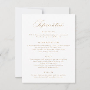Invitation Élégant script de calligraphie Informations Mariag