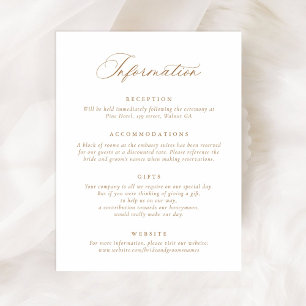 Invitation Élégant script de calligraphie Informations Mariag