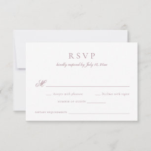 Invitation Élégant script de calligraphie Mariage Mauve RSVP
