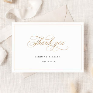 Invitation Élégant script de calligraphie Mariage Merci