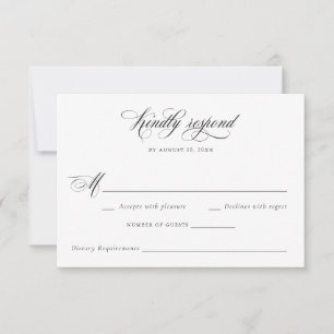Invitation Élégant script de calligraphie Mariage moderne RSV