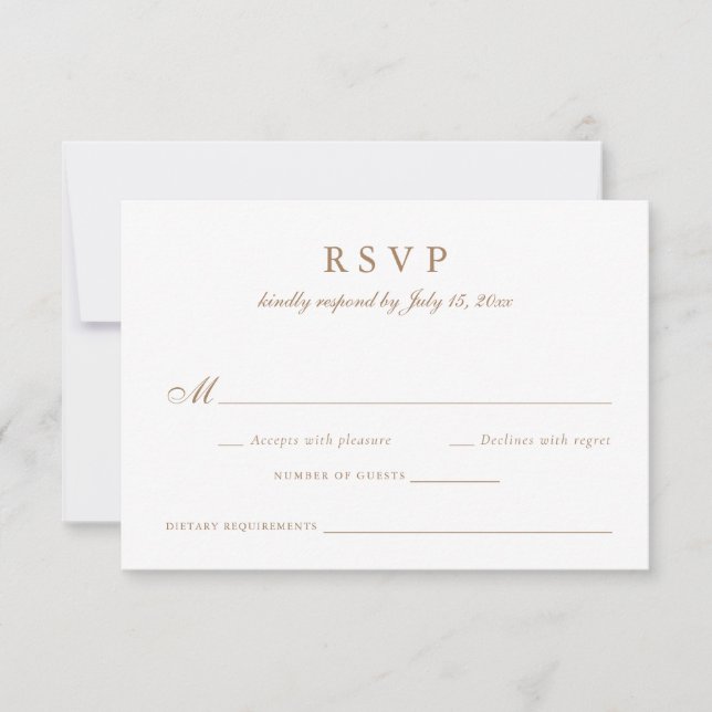 Invitation Élégant script de calligraphie Olive Gold Wedding  (Devant)