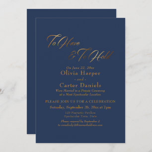 Invitation Élégant script d'or pour avoir et pour tenir la ma