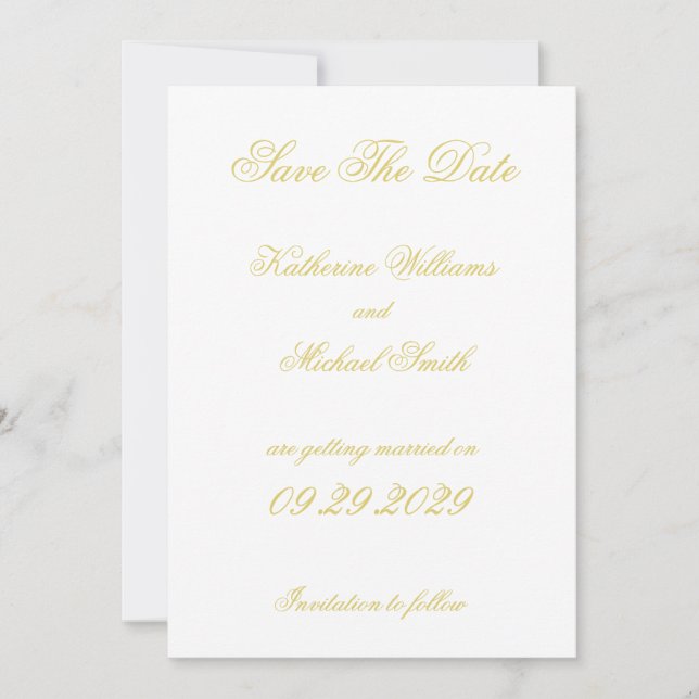 Invitation Élégant Script Île Citron Mariage Enregistrer La D (Devant)