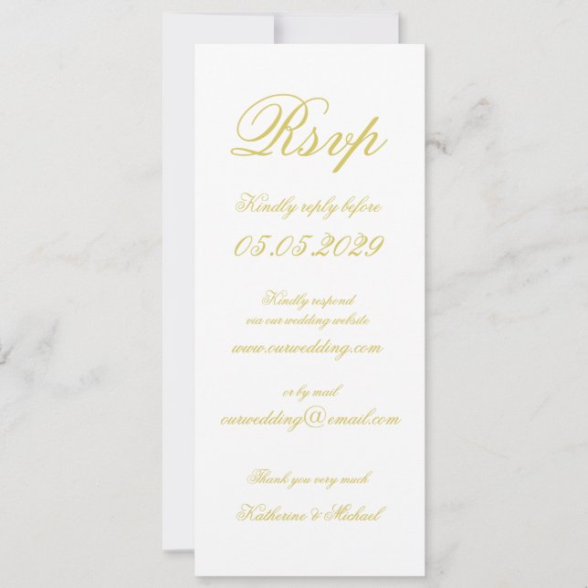 Invitation Élégant Script Island Citron Jaune Mariage RSVP (Devant)