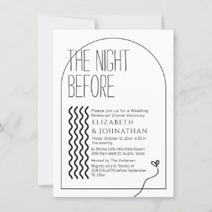 Invitation Élégant Script Minimal La Nuit Avant L'Invitation