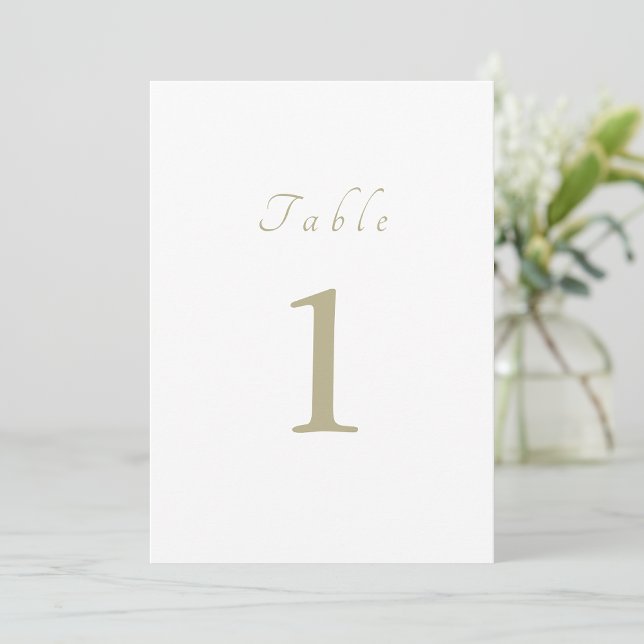 Invitation Élégant Script minimal Mariage beige Numéro de tab (Créateur téléchargé)