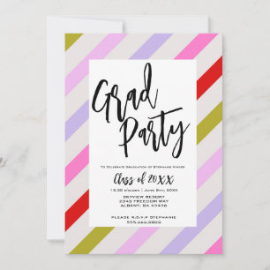 Invitation Élégant Script Minimaliste Graduation Party