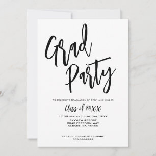 Invitation Élégant Script Minimaliste Luxury Graduation Party