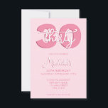 Invitation Élégant script moderne 30e anniversaire<br><div class="desc">Invitation moderne Pastel Pink 30e Anniversaire. Conception minimaliste de modèle d'invitation de 30e anniversaire avec élégante calligraphie écriture manuscrite.</div>