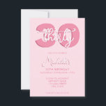 Invitation Élégant script moderne 30e anniversaire<br><div class="desc">Invitation moderne Pastel Pink 30e Anniversaire. Conception minimaliste de modèle d'invitation de 30e anniversaire avec élégante calligraphie écriture manuscrite.</div>
