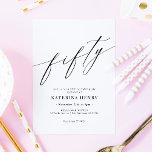 Invitation Élégant Script moderne chic 50e anniversaire<br><div class="desc">Élégant Moderne Chic Script 50e anniversaire Invitation</div>