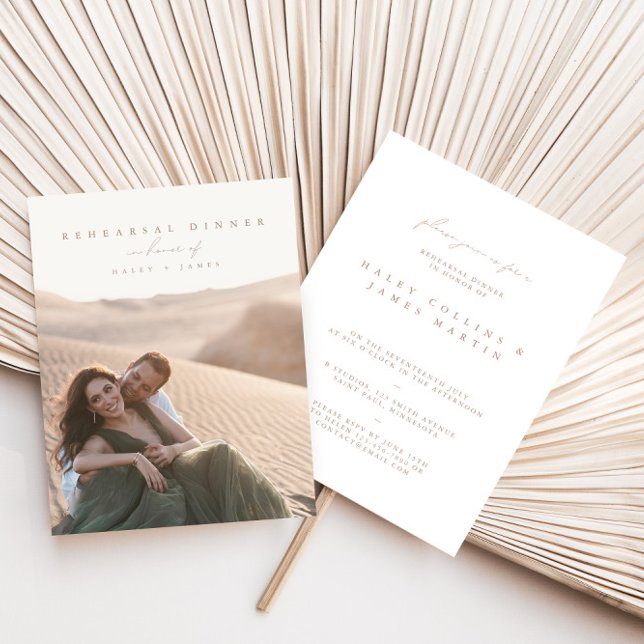 Invitation Élégant Script moderne Photo Répétition Dîner (Créateur téléchargé)