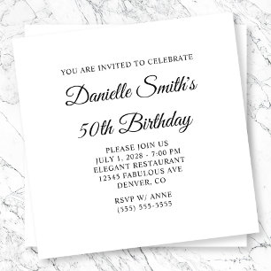 Invitation Élégant Script Monogramme 50e anniversaire