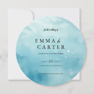 Invitation Élégant script sous le Mariage Sea Watercolor