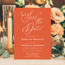 Élégant Script Verona Sunset Orange Enregistrer La