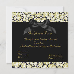 INVITATION ÉLÉGANT SEPIA DIAMONDS BACHELORETTE PARTI NOUVEAU