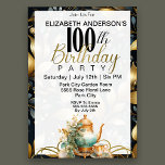 Invitation Elégant set de thé 100e anniversaire<br><div class="desc">Elégant Set De Thé 100ème Anniversaire Invitation Pour Les Femmes. Il Est Facile De Changer L'Exemple De Texte En Vous Propre En Cliquant Sur Personnaliser. Cliquez Sur Personnaliser/Modifier Avec L'Outil De Création Pour Modifier Le Type De Police, La Couleur De Police, La Taille De Police, Ou Pour Ajouter/Supprimer/Modifier Le Texte...</div>
