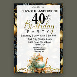 Invitation Elégant set de thé 40e anniversaire<br><div class="desc">Elégant Thé Set 40e Anniversaire Invitation Pour Femmes. Il Est Facile De Changer L'Exemple De Texte En Vous Propre En Cliquant Sur Personnaliser. Cliquez Sur Personnaliser/Modifier Avec L'Outil De Création Pour Modifier Le Type De Police, La Couleur De Police, La Taille De Police, Ou Pour Ajouter/Supprimer/Modifier Le Texte Ou Les...</div>