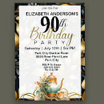 Invitation Elégant set de thé 90e anniversaire<br><div class="desc">Elégant Thé Set 90ème Anniversaire Invitation Pour Femmes. Il Est Facile De Changer L'Exemple De Texte En Vous Propre En Cliquant Sur Personnaliser. Cliquez Sur Personnaliser/Modifier Avec L'Outil De Création Pour Modifier Le Type De Police, La Couleur De Police, La Taille De Police, Ou Pour Ajouter/Supprimer/Modifier Le Texte Ou Les...</div>