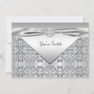 Invitation Elegant Silver All Occasion Party