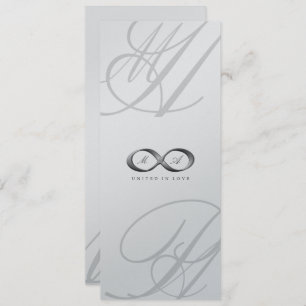 Invitation Elégant Silver Infinity Hand Clasp Mariage Invitat