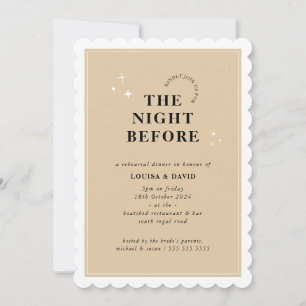 Invitation ÉLÉGANT simple étoiles répétition dîner champagne