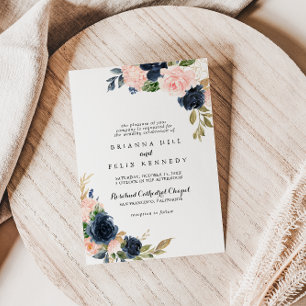 Invitation Élégant Simple hiver Floral Mariage traditionnel