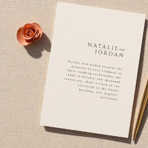Invitation Élégant Simple Minimaliste Moderne Mariage Crème