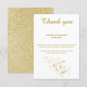 INVITATION ÉLÉGANT SIMPLE PARTIES SCINTILLANT D'OR REVERS MER