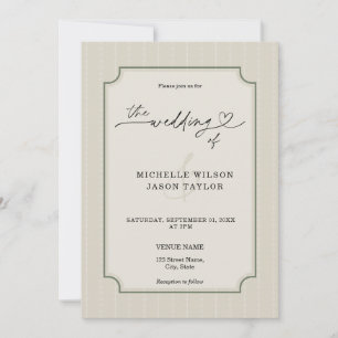 Invitation Élégant Simple Rayures Cottagecore Motif