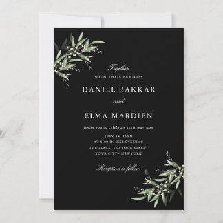 Invitation Élégant Simple Rustique Botanique Verdure Mariage