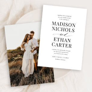 Invitation Élégant Simple Script Calligraphie Mariage photo