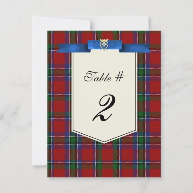 Invitation Élégant Sinclair Tartan Plaid Mariage Numéro de ta (Devant)