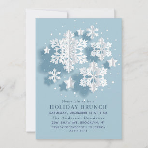 Invitation Élégant Snowflake CHRISTMAS HOLIDAY BRUNCH