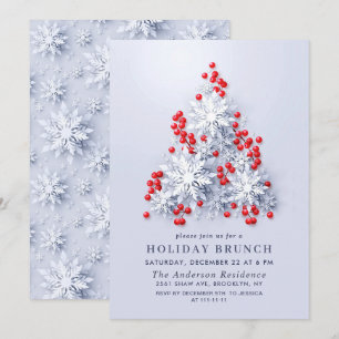 Invitation Élégant Snowflakes CHRISTMAS HOLIDAY BRUNCH