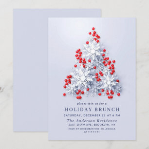 Invitation Élégant Snowflakes CHRISTMAS HOLIDAY BRUNCH