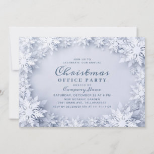 Invitation Élégant Snowflakes Corporate Christmas Party