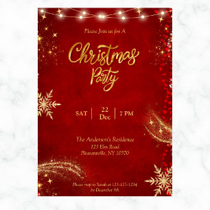 Invitation Élégant Snowflakes Noël Fête de Noël