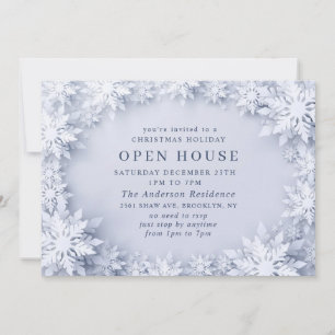Invitation Élégant Snowflakes Noël VACANCES Open House